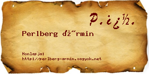 Perlberg Ármin névjegykártya